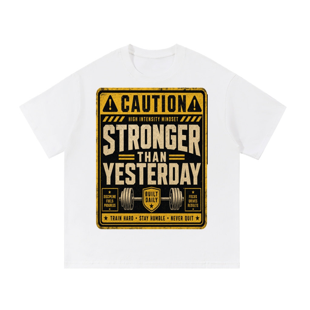 Caution stronger than yesterday-Essential Cotton T-Shirt