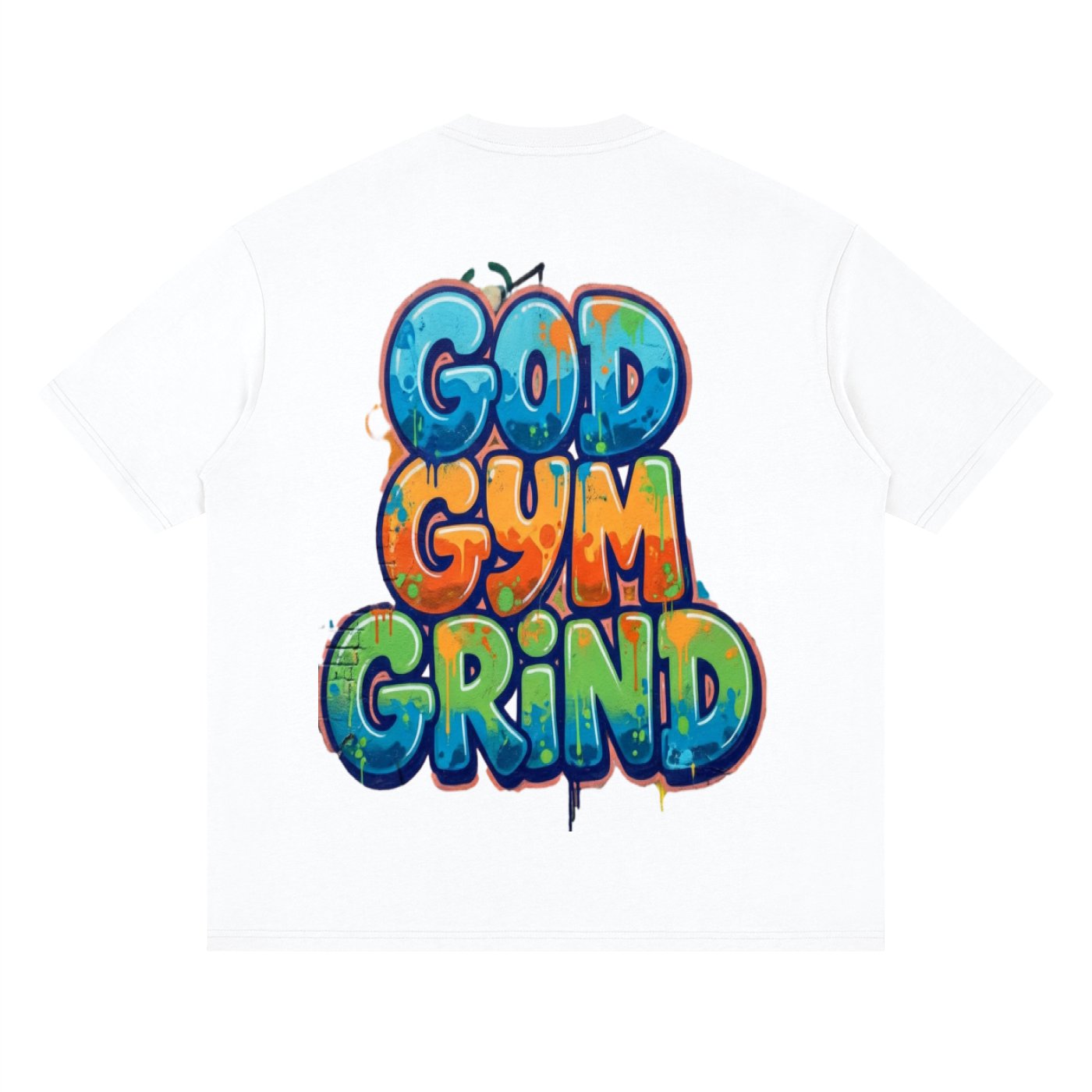 God gym grind-Streetwear Loose Drop Shoulder T-Shirt
