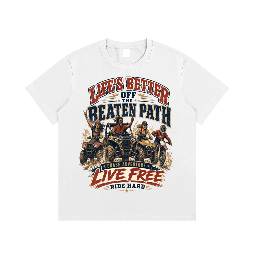 Life's better off the beaten path-Essential Cotton T-Shirt